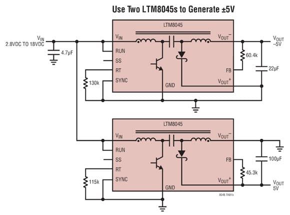 Analog Devices Inc. LTM8045 Inverting/SEPIC Converter DC/DC Converters