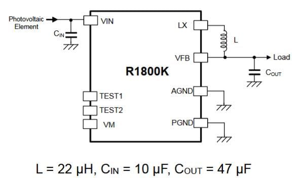 Application Circuit Diagram - Nisshinbo R1800K Series DC/DC Converters