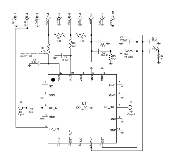 Schematic - Qorvo QPA9501PCB401 Evaluation Board