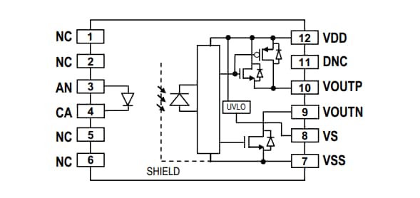 Block Diagram - Broadcom ACFL-3161 10A 600V CTI Gate Drive Optocouplers