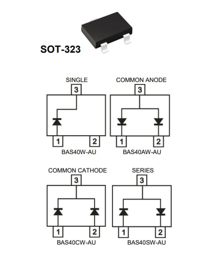 PANJIT BAS40W-AU Surface Mount Schottky Diodes