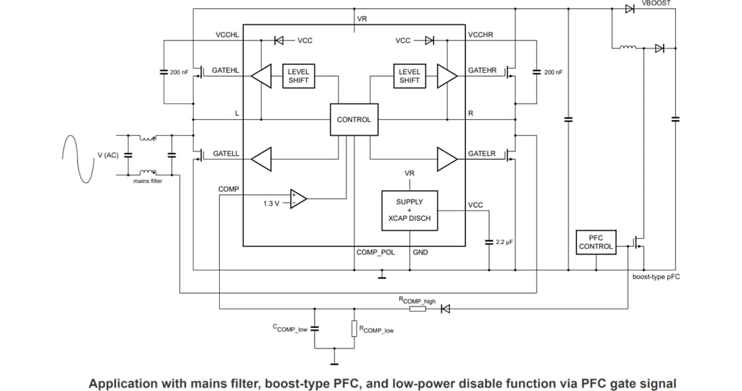 Application Circuit Diagram - NXP Semiconductors TEA2209T Active Bridge Rectifier Controller Application Circuit Diagram - NXP Semiconductors TEA2209T Active Bridge Rectifier Controller