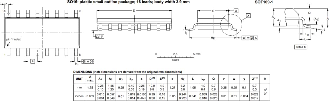 Mechanical Drawing - NXP Semiconductors TEA2209T Active Bridge Rectifier Controller Mechanical Drawing - NXP Semiconductors TEA2209T Active Bridge Rectifier Controller