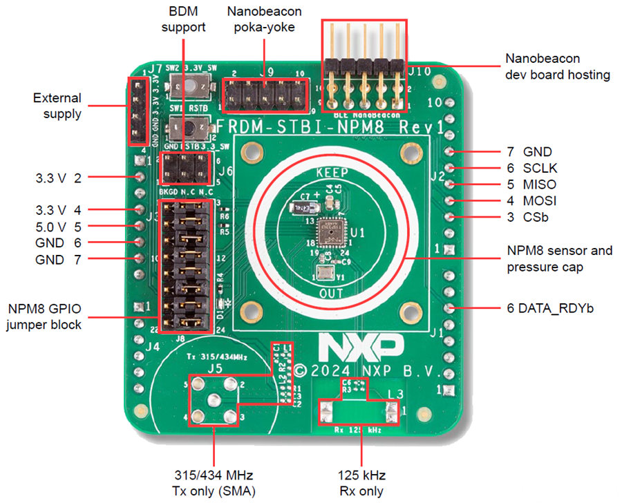 Mechanical Drawing - NXP Semiconductors FRDM-STBI-NPM8 Sensor Evaluation Board