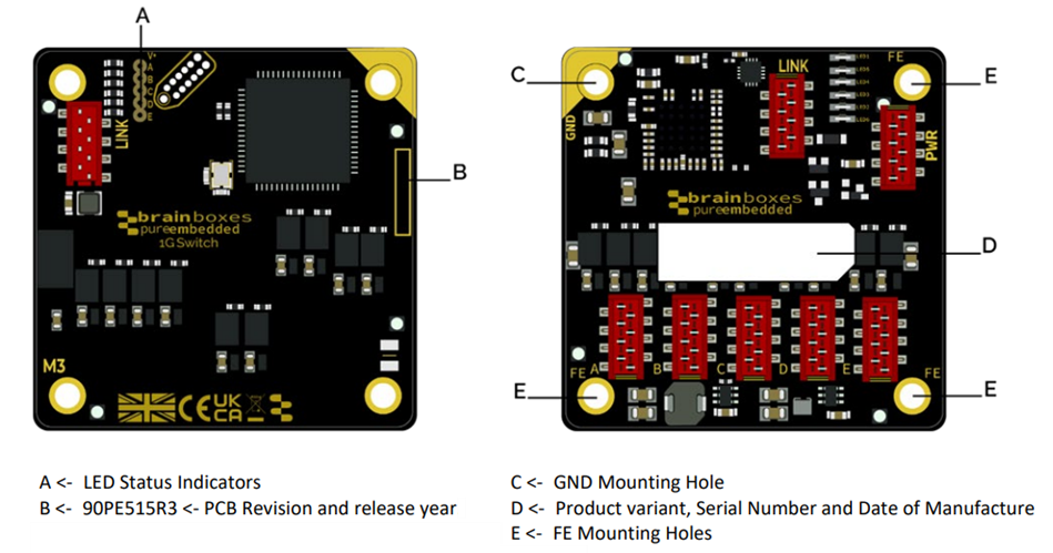 Brainboxes PE-515 1G 5-Port Industrial Ethernet Switch
